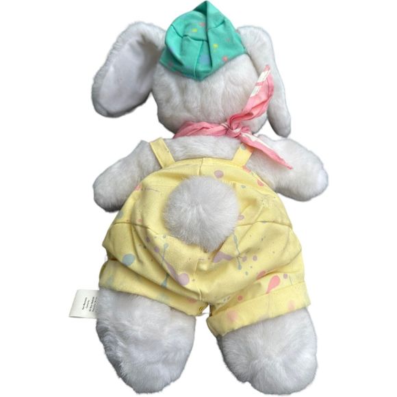 Vintage Hallmark Crayola Painter BUNNY Rabbit Spring Plush Stuffed Animal 1989 - Picture 2 of 15